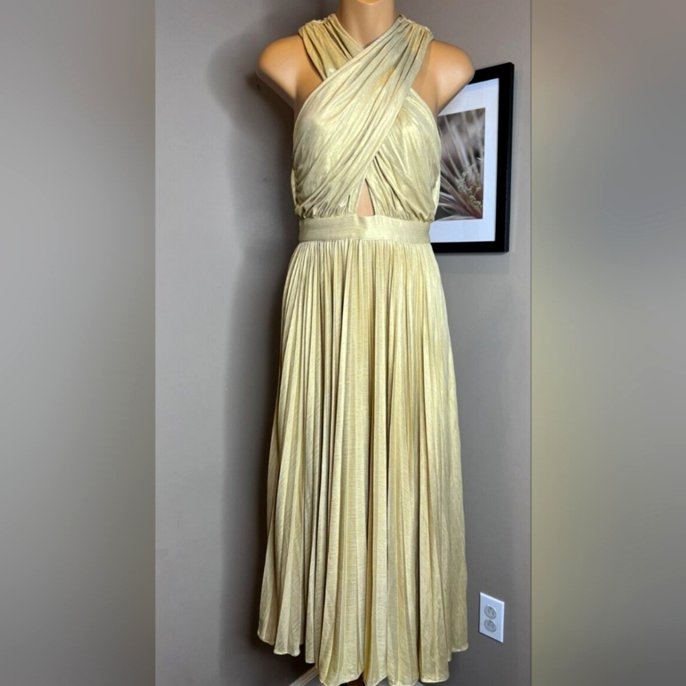 Verb by Pallavi Singhee Pleated Halter Neckl Neckline Cocktail Dress